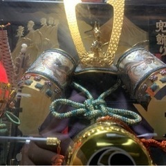 美品　彫金兜　端午の節句　5月飾ケース入り　オルゴール付の画像