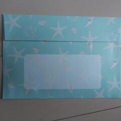 新品　封筒 2種類 23枚 おしゃれ お洒落 ビーチ 海 夏 英語 アメリカの画像