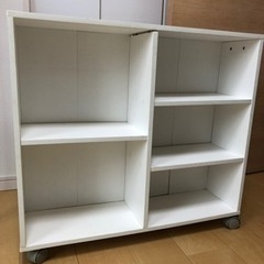キャスター付　ホワイト棚