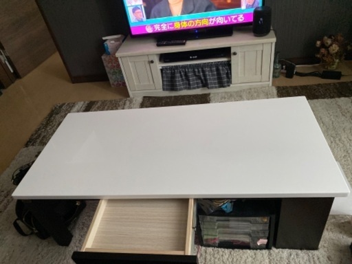 引き出し、棚付きローテーブル（スイートデコ）