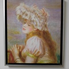 アートポスター レースの帽子の少女　ルノワール　