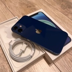 【完了】中古 iPhone12 mini ブルー 256GB 直...