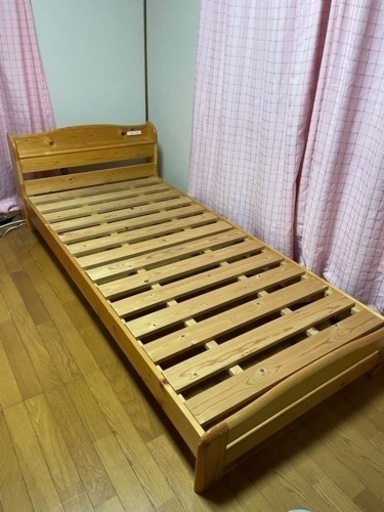 【最終値下げ】宮棚二口コンセント付きシングルベッド