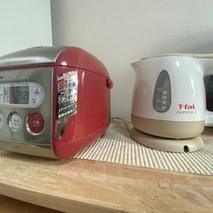 (家電セット)冷蔵庫、洗濯機、電子レンジ、トースター、炊飯器、T-falケトルの画像
