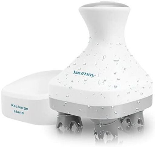 電動ブラシ 水深1mまで防水 USB充電台座付き ヘッドスパ 頭皮ケア 頭皮ブラシ
