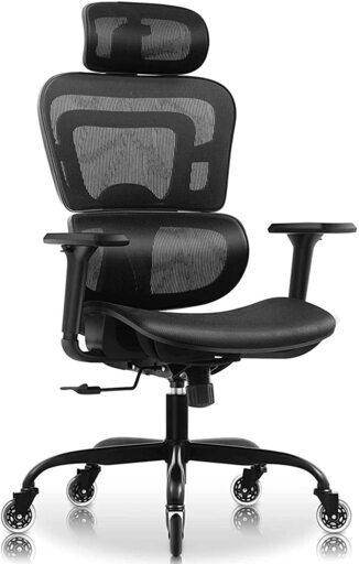 黒　新品/展示品　定価　２３０００円　KERDOM 全面メッシュチェア ワークチェア オフィスチェア リクライニングチェア 人間工学椅子 デスクチェア テレワーク 3Dアームレスト 可動式ヘッドレスト ロッキング 360度回転 多機能 通気性 事務 おしゃれ
