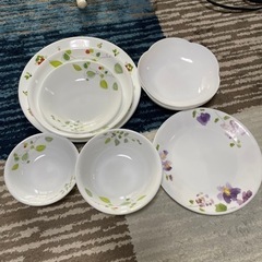 コレールお皿9枚＋花形皿2枚