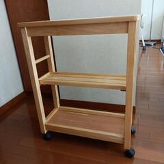 木製キッチンワゴンキャスター付き