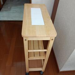 木製キッチンワゴンキャスター付きの画像