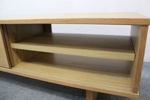 無印良品 オーク材AVラック薄型 引戸 幅110cm テレビボード ローボード