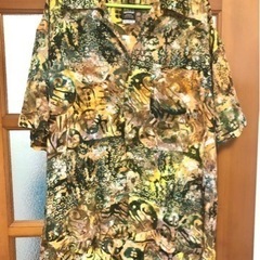 ★ アロハ エスニック デザイン半袖シャツ 柄シャツ 総柄 ★