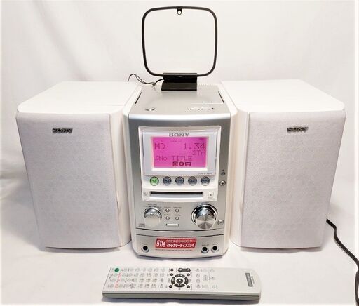 美品 ソニー CMT-M3 MDコンポ 録音可 リモコン アンテナ付き 動作品