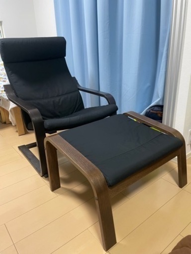 (受け渡し予定決定)IKEA イケア　POÄNG(POANG) ポエング パーソナルチェア ＆ フットスツール(オットマン)　セット