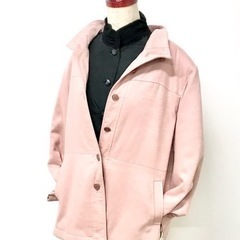 くすみピンク　くすみ　m〜L コート　秋冬　アウター　カラーコー...