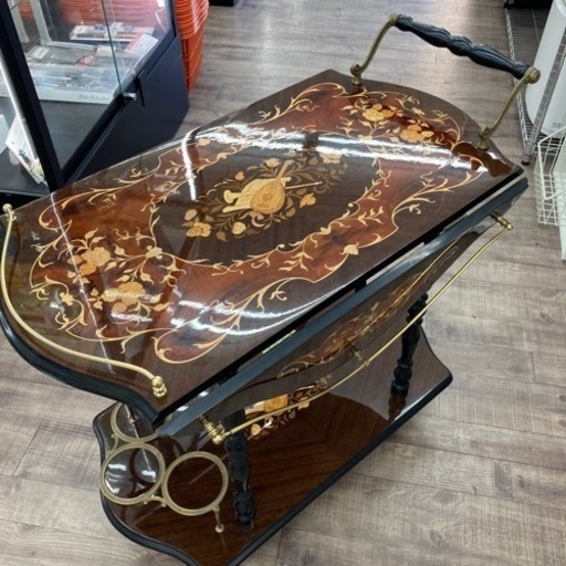 イタリア製　バタフライキッチンワゴン　アンティーク　ワゴン　ビンテージ　象嵌細工 イタリア製 バタフライキッチンワゴン アンティーク ワゴン