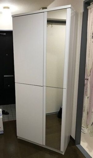 ミラー付き靴箱