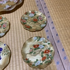 山本寛斎　四季の花　ガラス皿の画像