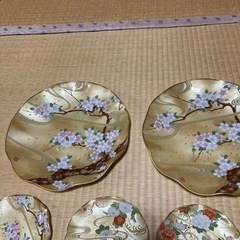 山本寛斎　四季の花　ガラス皿の画像