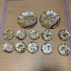 山本寛斎　四季の花　ガラス皿