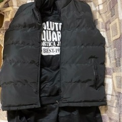 3点セット！メンズパーカー ダウンベスト スエットパンツの画像