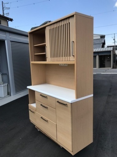 土曜日までに売れなければ処分します。　最終処分値下げ☆上下分割式　キッチンボード　140cm幅　茶色
