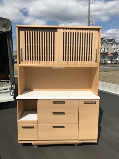 土曜日までに売れなければ処分します。　最終処分値下げ☆上下分割式　キッチンボード　140cm幅　茶色