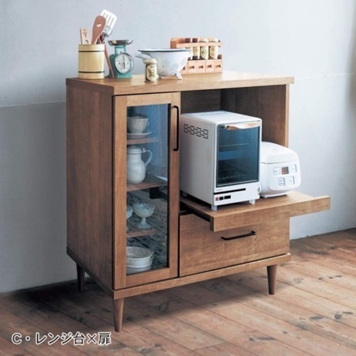 美品 アンティーク調　キッチンカウンター　食器棚　レンジ台