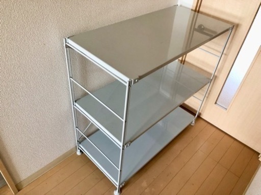 無印良品　スチールユニットシェルフ　ワイド/小/ライトグレー