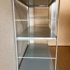 無印良品　スチールユニットシェルフ　ワイド/小/ライトグレーの画像