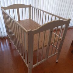 値下げ　日本製ベビーベッド 「ワンタッチハイベッド パル(収納棚なし)」   スリーピー(石崎家具)の画像