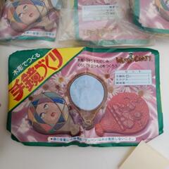 木彫り　半成品　手鏡5点　小箱　の画像