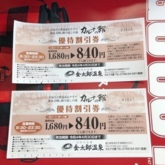 カルナの館　優待割引券　２枚