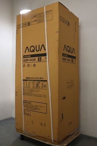 未使用品 アクア AQR-V43K（S） 冷蔵庫 430L/右開き 4ドア チタニウムシルバー AQUA 中古家電 店頭引取歓迎 R5410)