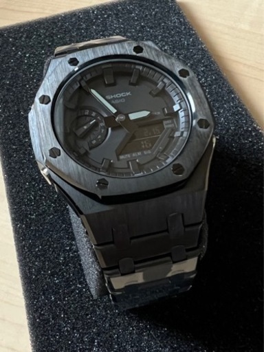 新品 G-SHOCK GA-2100-1A1JF 本体付き ステンレスベルトセット 3世代 カシオーク カスタム オールブラック