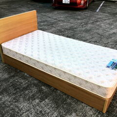 シングルベッド　97×200×80　引き出し2個付き　フレーム有り