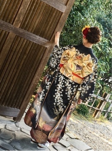 振袖　正絹　アンティーク