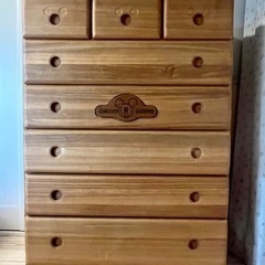 ディズニー　ミッキーマウス　木製　タンス　子供
