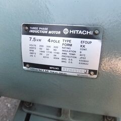 【動作確認済】エアコンプレッサー 10馬力 7.5-9.5V5 50Hz 230L ベビコン BEBICON 7.5kw 江戸川区の画像