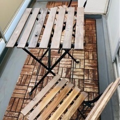 IKEAベランダタイル、椅子セット(ルッネン&テルノー)の画像