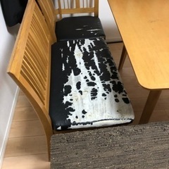 予約済ダイニングテーブル120×80 イスセット　※イスはボロボロの画像