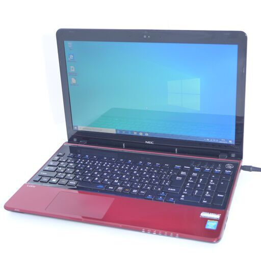 新品高速SSD Wi-Fi有 赤 ノートパソコン 中古良品 NEC PC-LS350RSR 第4世代 i3 8GB BD-R 無線 Bluetooth webカメラ Windows10 Office