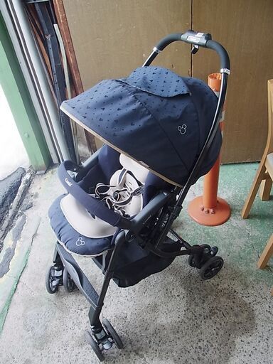 COMBI　コンビ　ベビーカー　オート４キャス　エッグショック　ＨＧ　ミッキーマウス　ネイビーストライプ