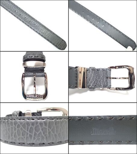 AA739 マレリー marelli アザラシ ベルト レザーベルト 革 シールスキン