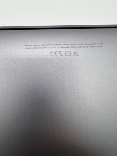 MacBook Air A2337 EMC3598 13インチ　M1チップ　8GB 256SSD
