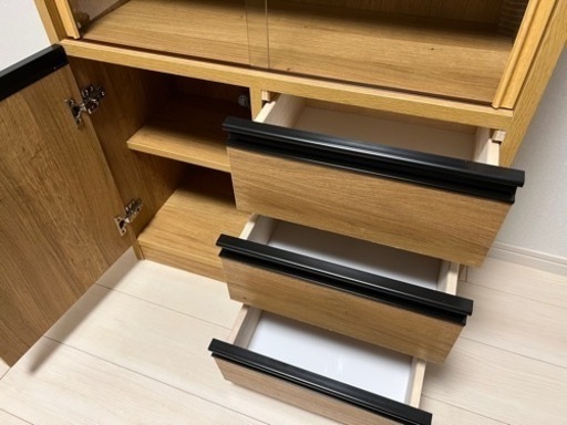 大川家具 薄型食器棚 幅71cm 高さ114.5cm 奥行32cm