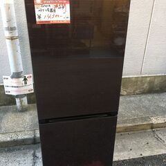 ☆中古 激安！！￥14,300！！Hisense　154㍑2ドア冷蔵庫　家電　2019年製　HR-G1501型　幅48cmｘ奥行58cmｘ高さ123cm　【BC118】