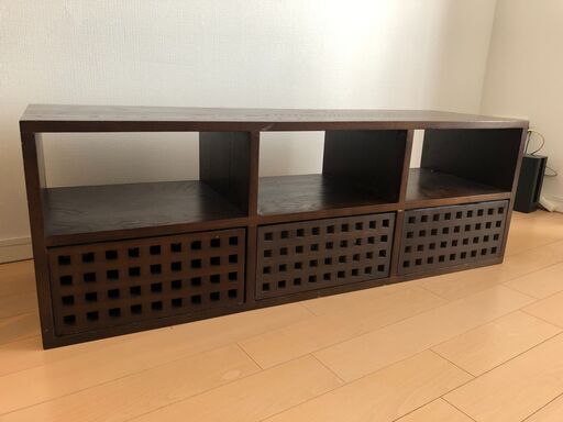 【aflat】収納家具 3ユニットキューブ／TVボード／アジアン家具（廃盤）
