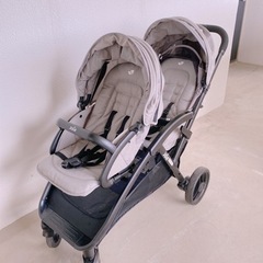 Joie２人乗りベビーカー、美品、レインカバー付きの画像