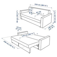 IKEA フリーヘーテン　ソファベッド　3人掛けソファベッドの画像