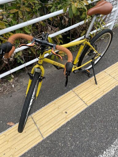 リサイクルショップどりーむ天保山店　No５９　自転車　ロードバイク　シクロクロス　２６インチ　イエロー　ギア７段変速　Frey　中古　